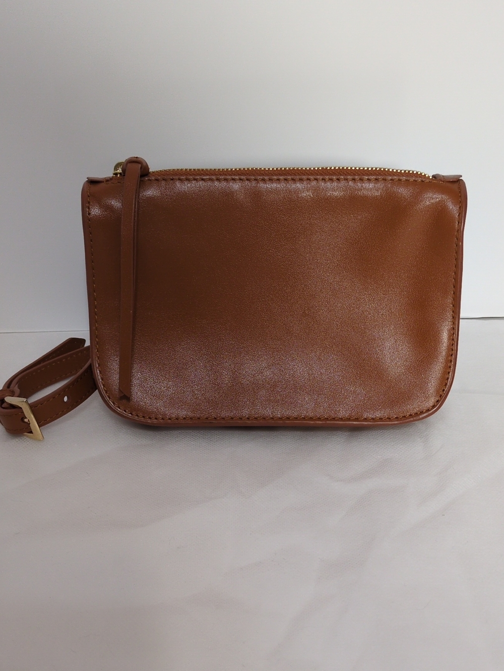 QUINCE Cognac 100% Italian Nappa Leather Belt Bag Waist Purse Crossbody